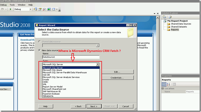 Solved: Can't select "Microsoft Dynamic CRM Fetch" as the new data source type
