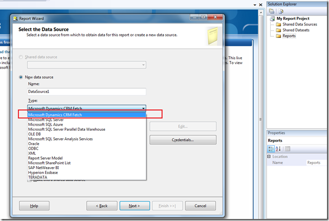 Solved: Can't select "Microsoft Dynamic CRM Fetch" as the new data source type